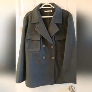 Croft & Barrow Navy Pea Coat – Women’s 2X – Washable, Double‑Breasted Classic